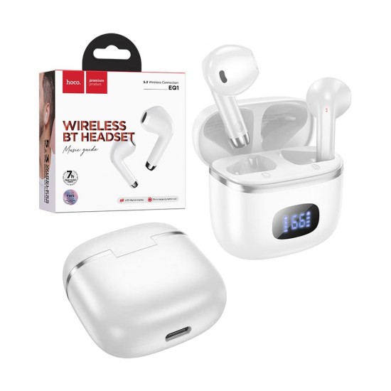 Hoco Wireless Earphones EQ1 Music guide White